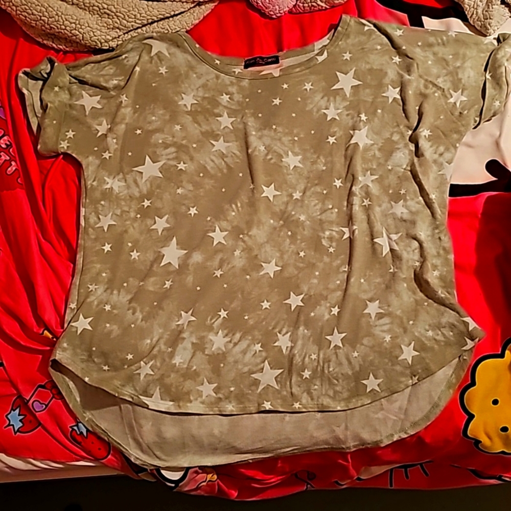 Green with stars comfy big shirt